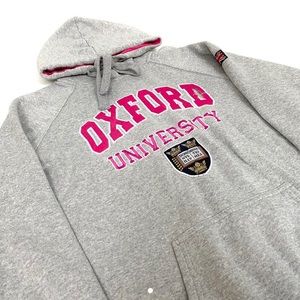 Pink oxford hoodie grey
